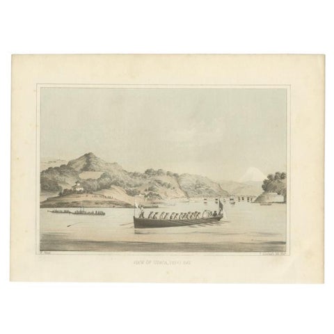 Antique Print of Uraga in Japan by Hawks, 1856