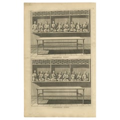 Antiker antiker Druck verschiedener chinesischer Götter von Valentijn, 1726