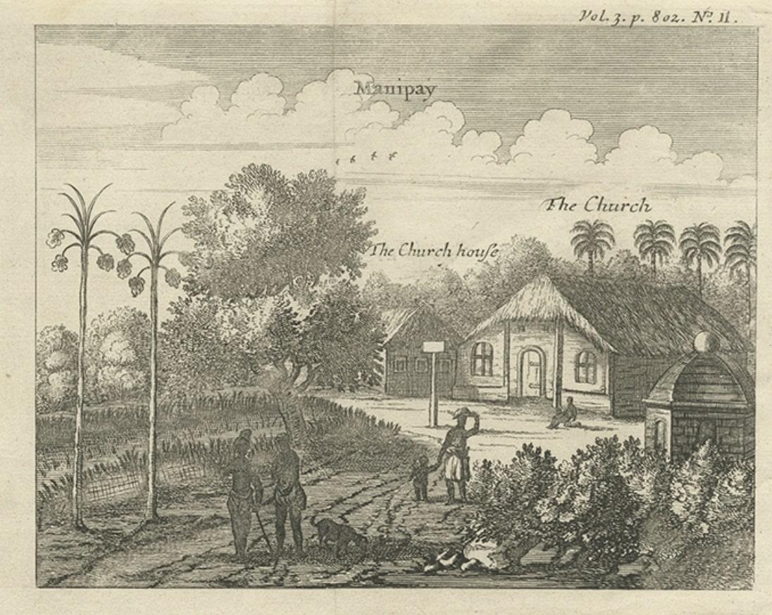 Impression ancienne de diverses églises sur Ceylan ou aujourd'hui Sri Lanka, 1704 en vente 1