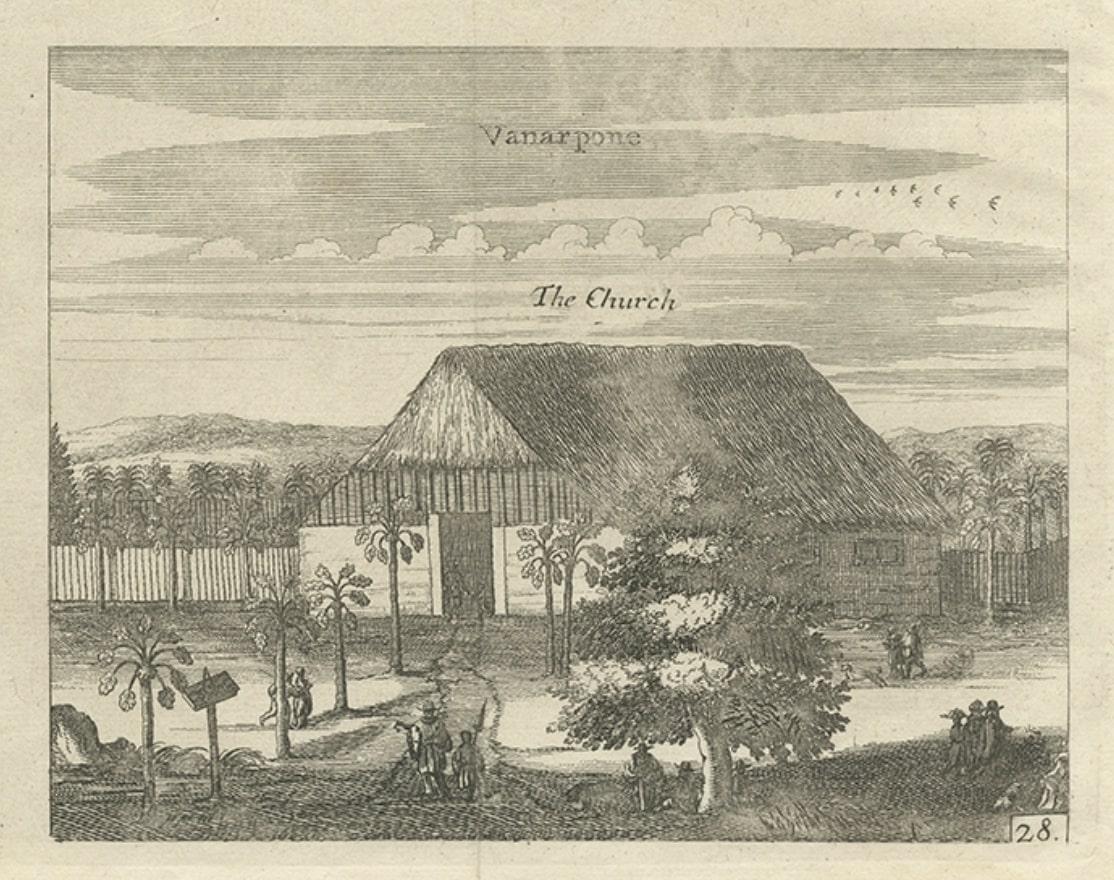 Impression ancienne de diverses églises sur Ceylan ou aujourd'hui Sri Lanka, 1704 en vente 2