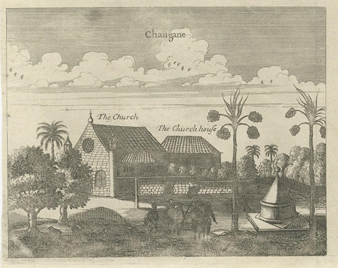 Impression ancienne de diverses églises sur Ceylan ou aujourd'hui Sri Lanka, 1704 en vente 3