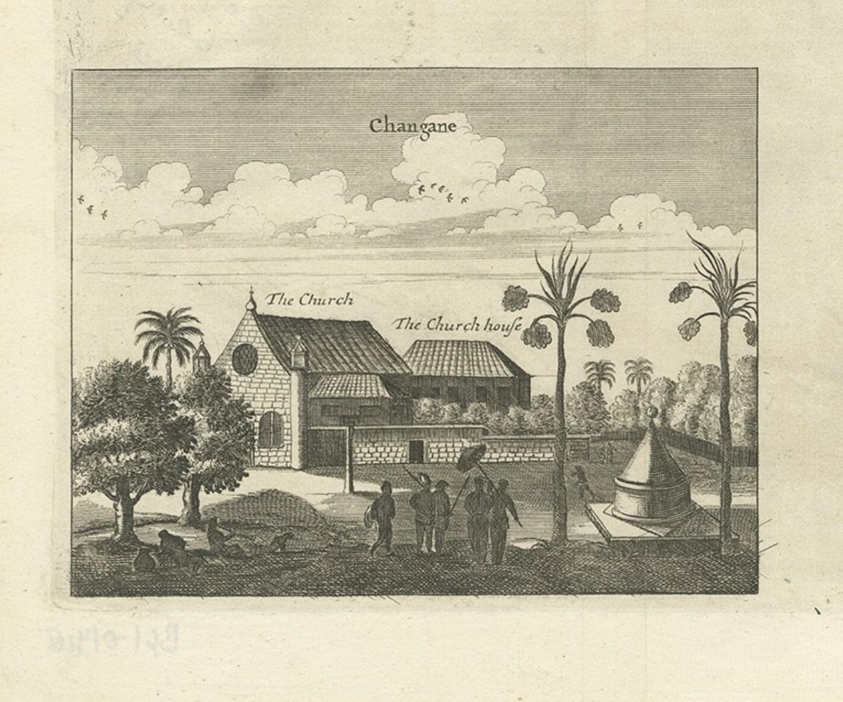 Antique Print of Various Churches on Ceylon or Nowadays Sri Lanka, 1732 For Sale 1