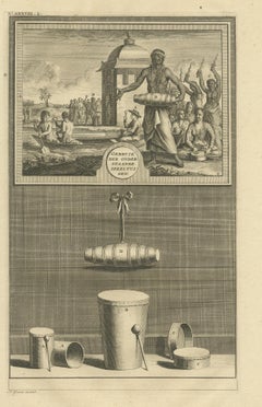 Impression ancienne de divers tambours par Valentijn '1726'