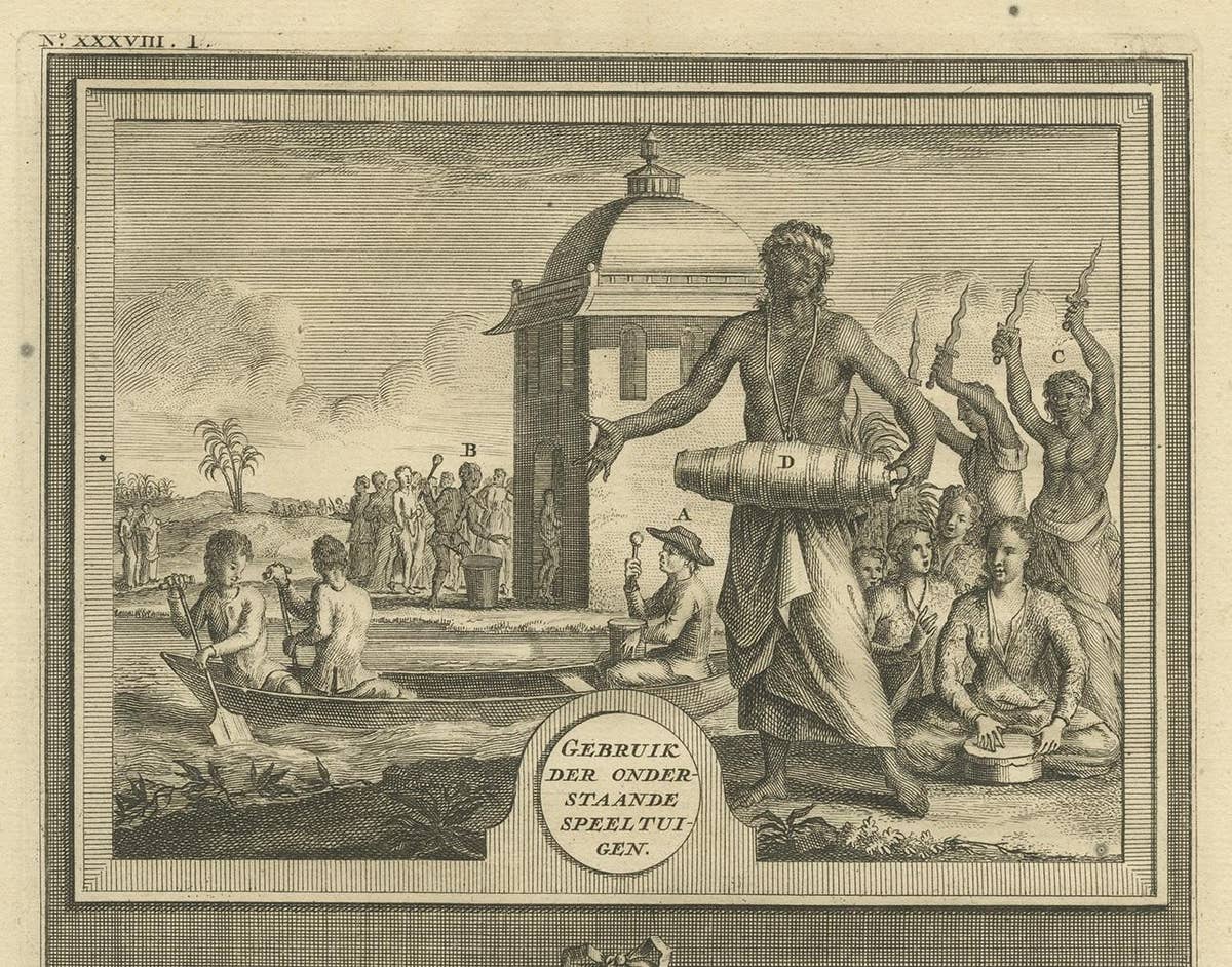 Antique Print of Various Drums by Valentijn '1726'