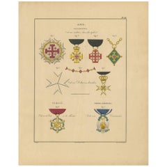 Antique Print of Various Medals of Asia and America by G.L. de Rochemont, 1843
