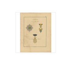 Antique Print of various Medals of Austria 'II' by G.L. de Rochemont, 1843