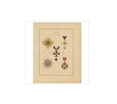 Antique Print of Various Medals of Russia by G.L. de Rochemont, 1843