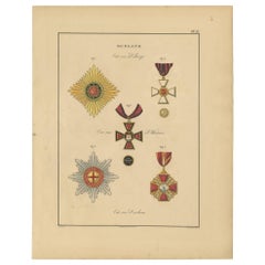 Antique Print of Various Medals of Russia by G.L. de Rochemont, 1843