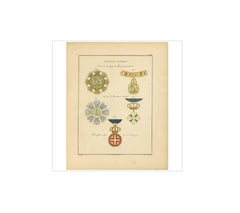 Antique Print of various Medals of Sardinia & Savoy by G.L. de Rochemont, 1843