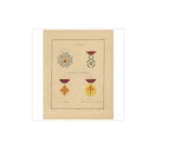 Antique Print of Various Medals of Spain 'II' by G.L. De Rochemont, 1843