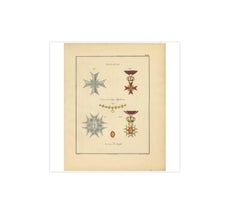 Antique Print of Various Medals of Tuscany in Italy, 1843