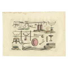 Used Print of Various Tools and Utensils by Ferrario '1831'