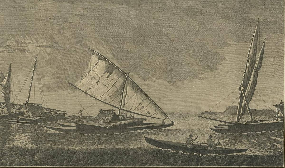Antique Print of Various Vessels of the Friendly Islands by Cook, 1803
