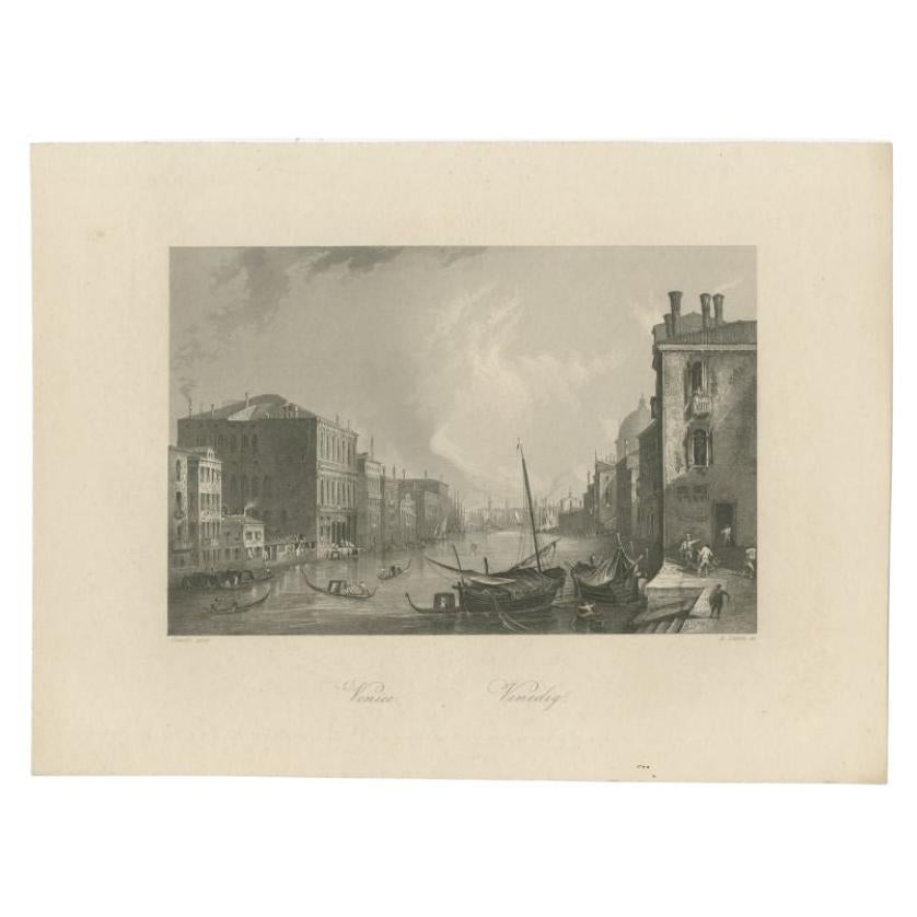 Antique Print of Venice in Italy, circa 1850