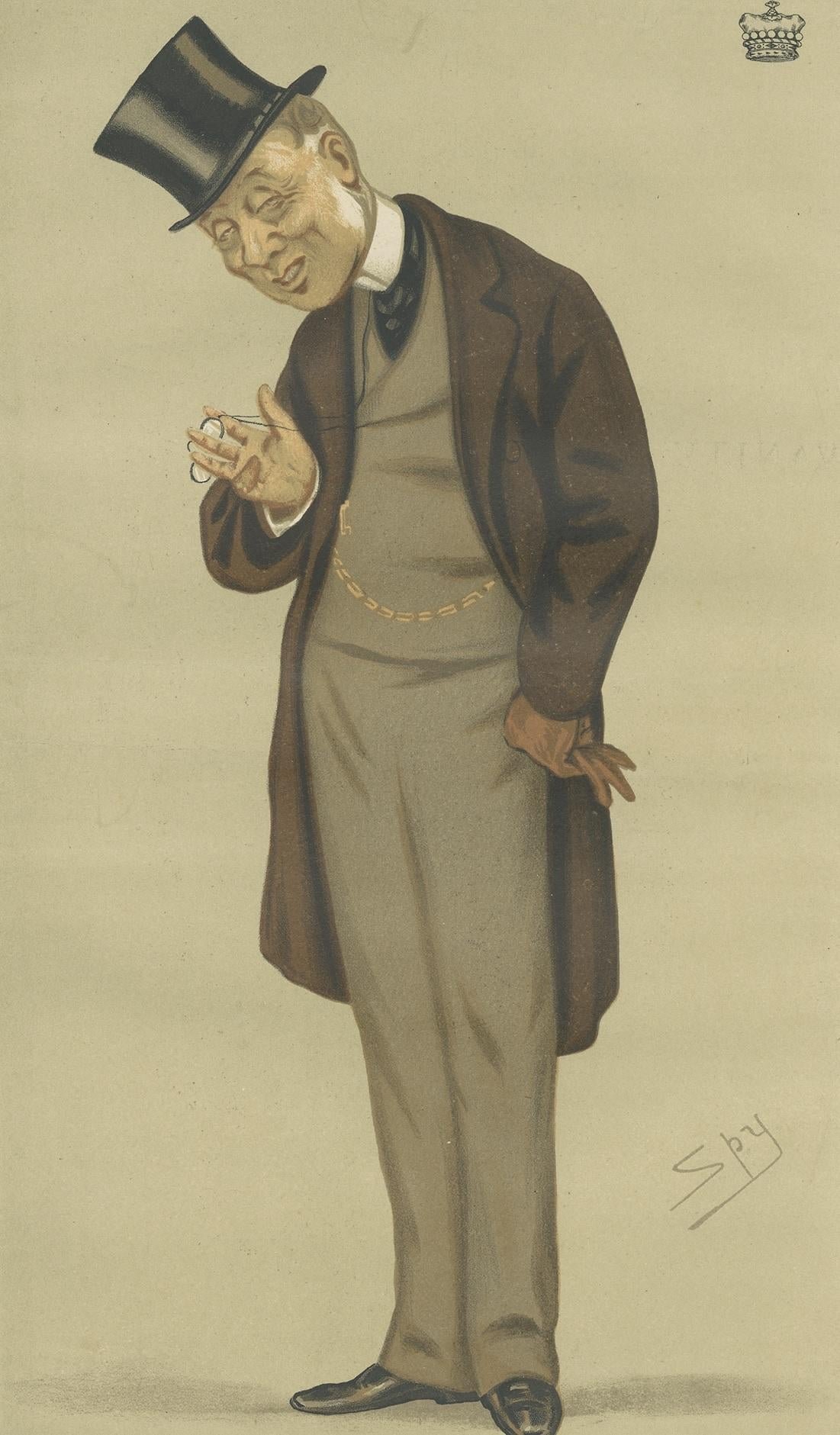 Antique Print of Viscount Torrington Published in the Vanity Fair, 1876 In Good Condition For Sale In Langweer, NL