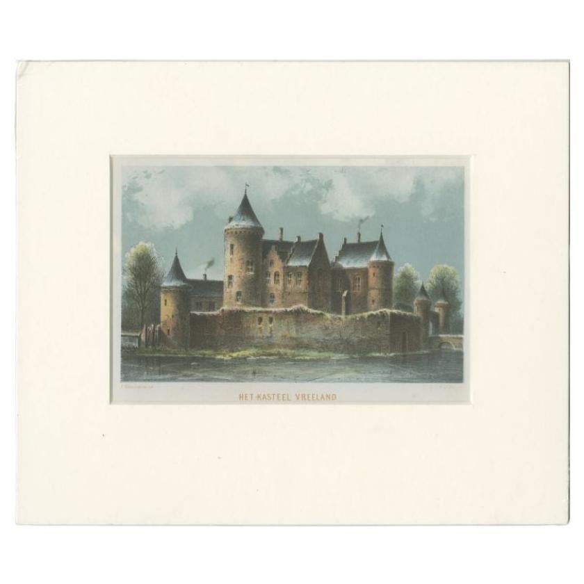 Antique Print of Vreeland Castle near Loenen, The Netherlands, c.1895 For Sale