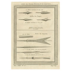 Antiker Druck der Waffen der Tartar Tanguts und der Samoyeds, 1768