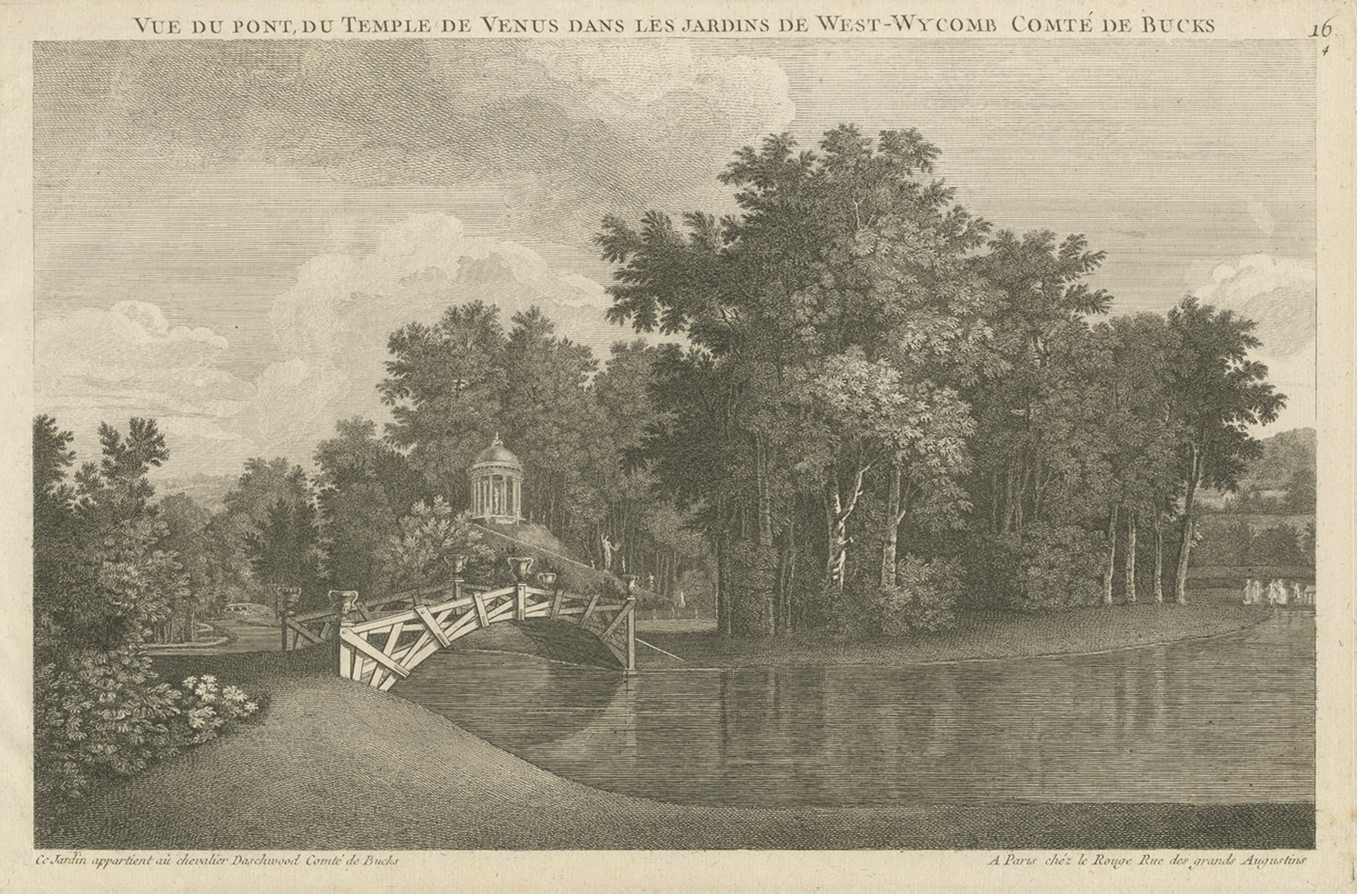 Antique Print of West Wycombe Park in Buckinghamshire, England, c.1785 In Good Condition For Sale In Langweer, NL