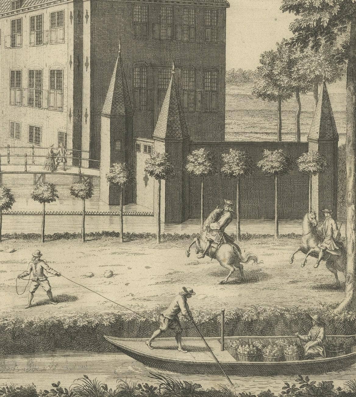 Antique Print of Westerbeek Castle, The Hague in The Netherlands