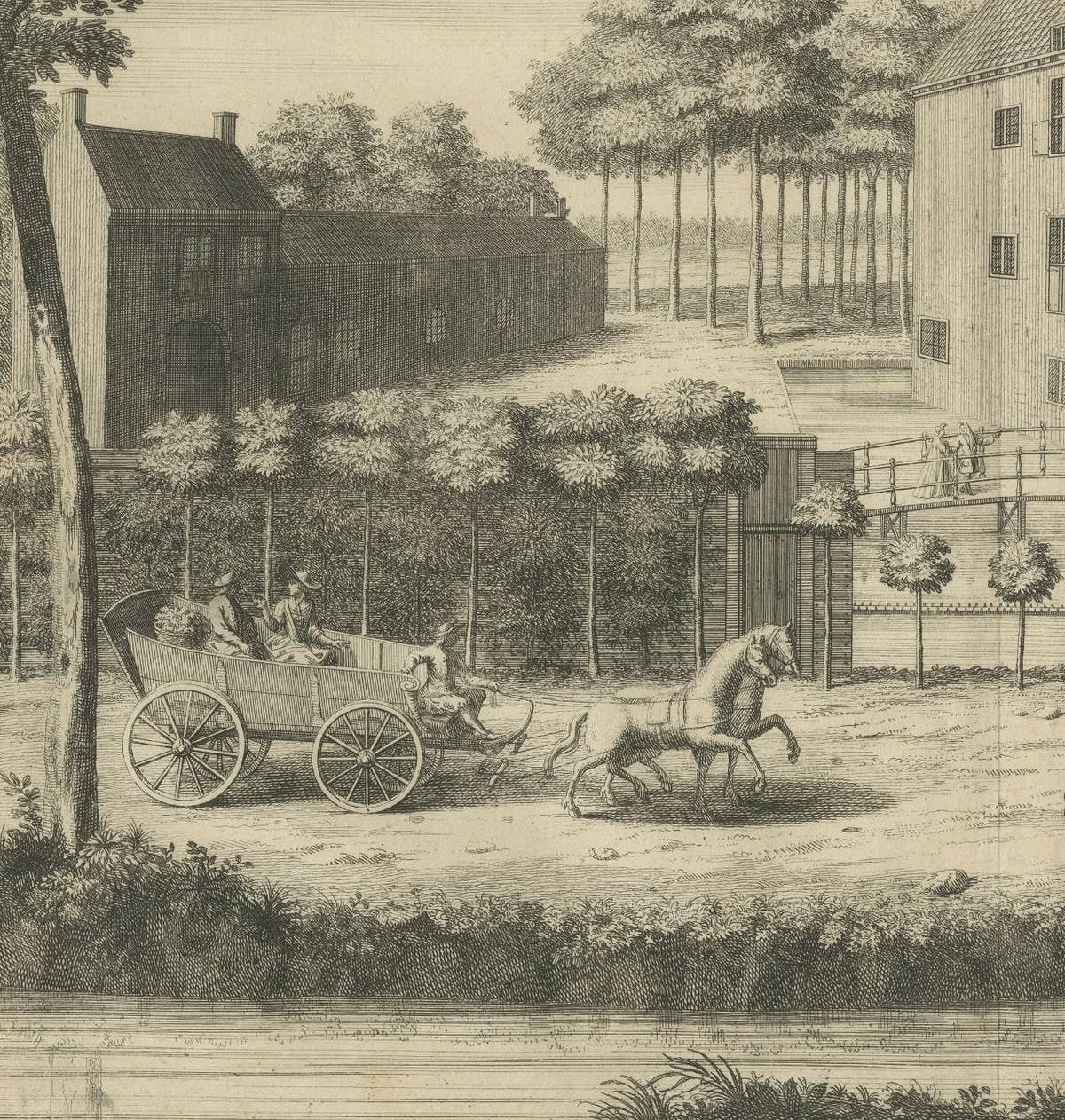 Antique Print of Westerbeek Castle, The Hague in The Netherlands