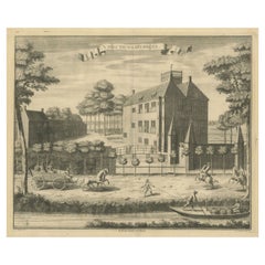 Antiker Druck von Westerbeek Castle, Den Haag in den Niederlanden