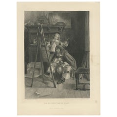 Antique Print of Willem and Adriaen van de Velde by Virtue '1893'