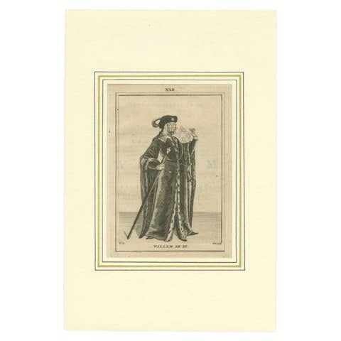 Antique Print of Willem III, Prince of Orange, 1745