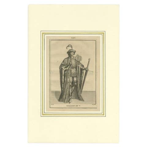 Antique Print of Willem V, Prince of Orange, 1745