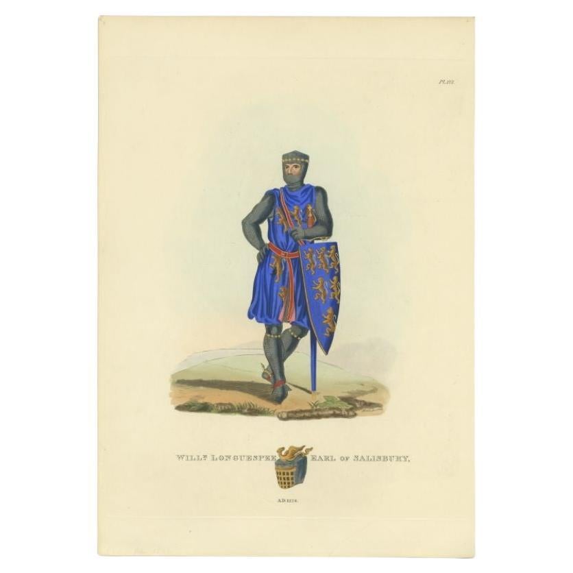 Antique Print of William Longuespee, 1842 For Sale at 1stDibs