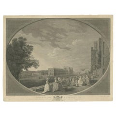 Antique Print of Windsor Castle in England, 1783