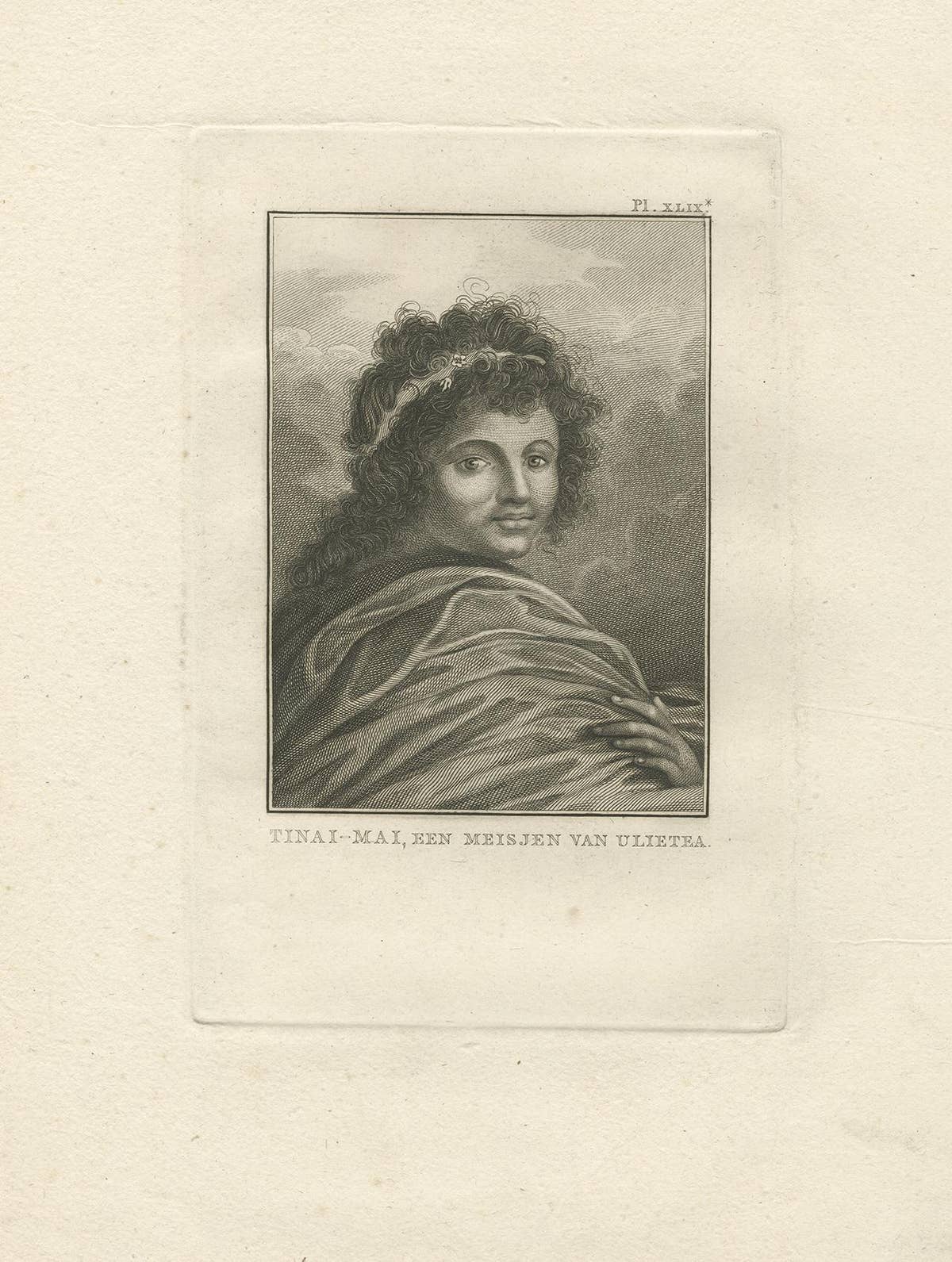 Antique Print of Woman of Ulietea, French Polynesia, by Cook, 1803