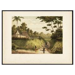 Antique Print of Women doing the Laundry in Batavia, The Dutch Indies, 1888