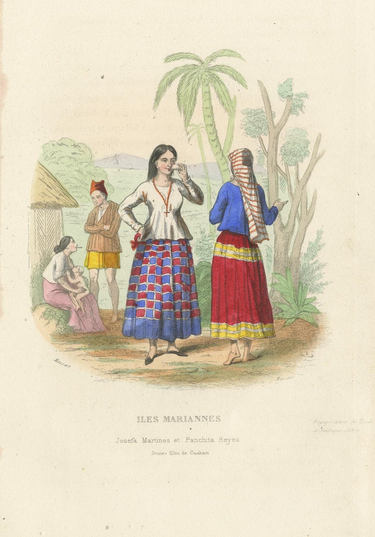 Stampa antica di giovani donne da Guam, Isole Marianne in vendita su  1stDibs | isola di guam donne