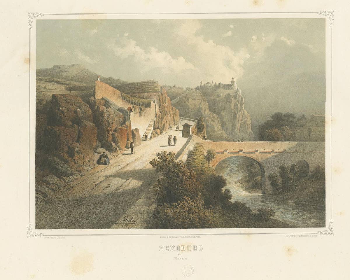 Antique Print of Zenoburg by Reiffenstein & Rösch, c.1860