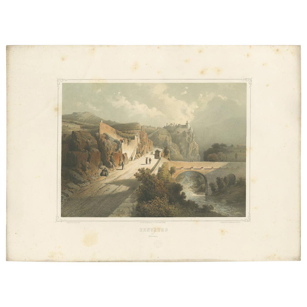 Antique Print of Zenoburg by Reiffenstein & Rösch, c.1860