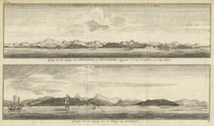 Antique Print of Zihuatanejo and the harbour of Acapulco in South America, 1749