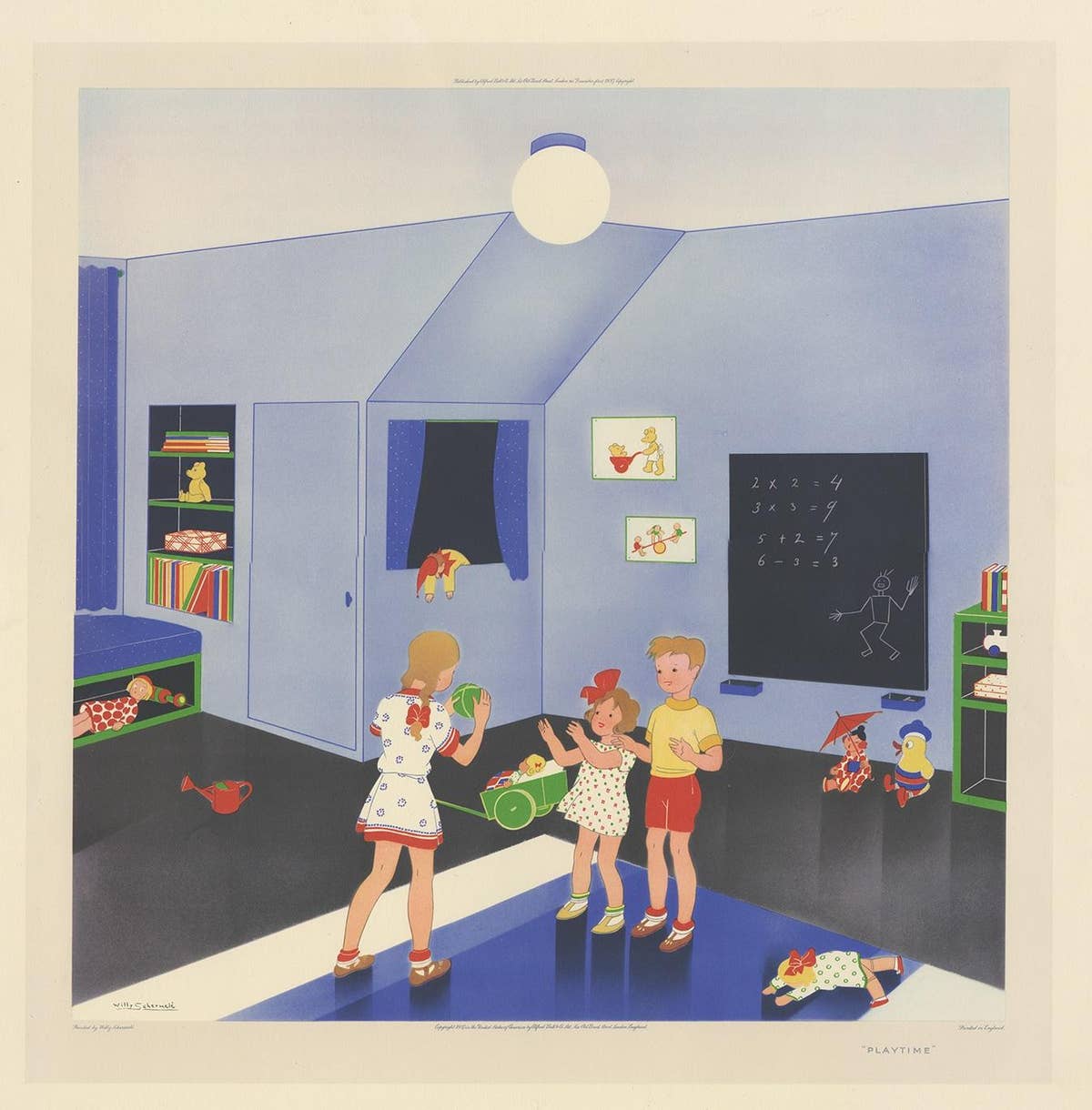 Antique Print 'Playtime' by W. Schermelé, '1937'