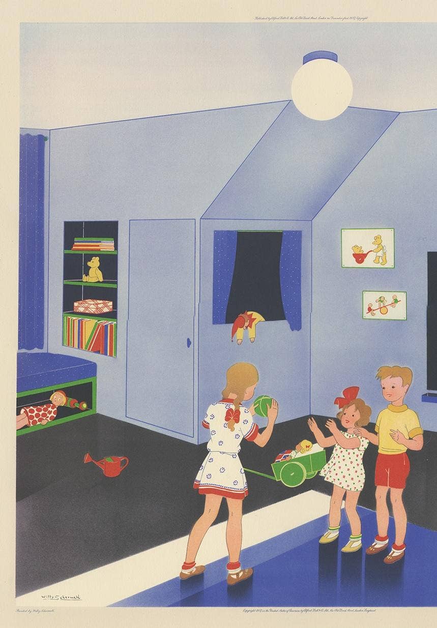 Antique Print 'Playtime' by W. Schermelé, '1937'