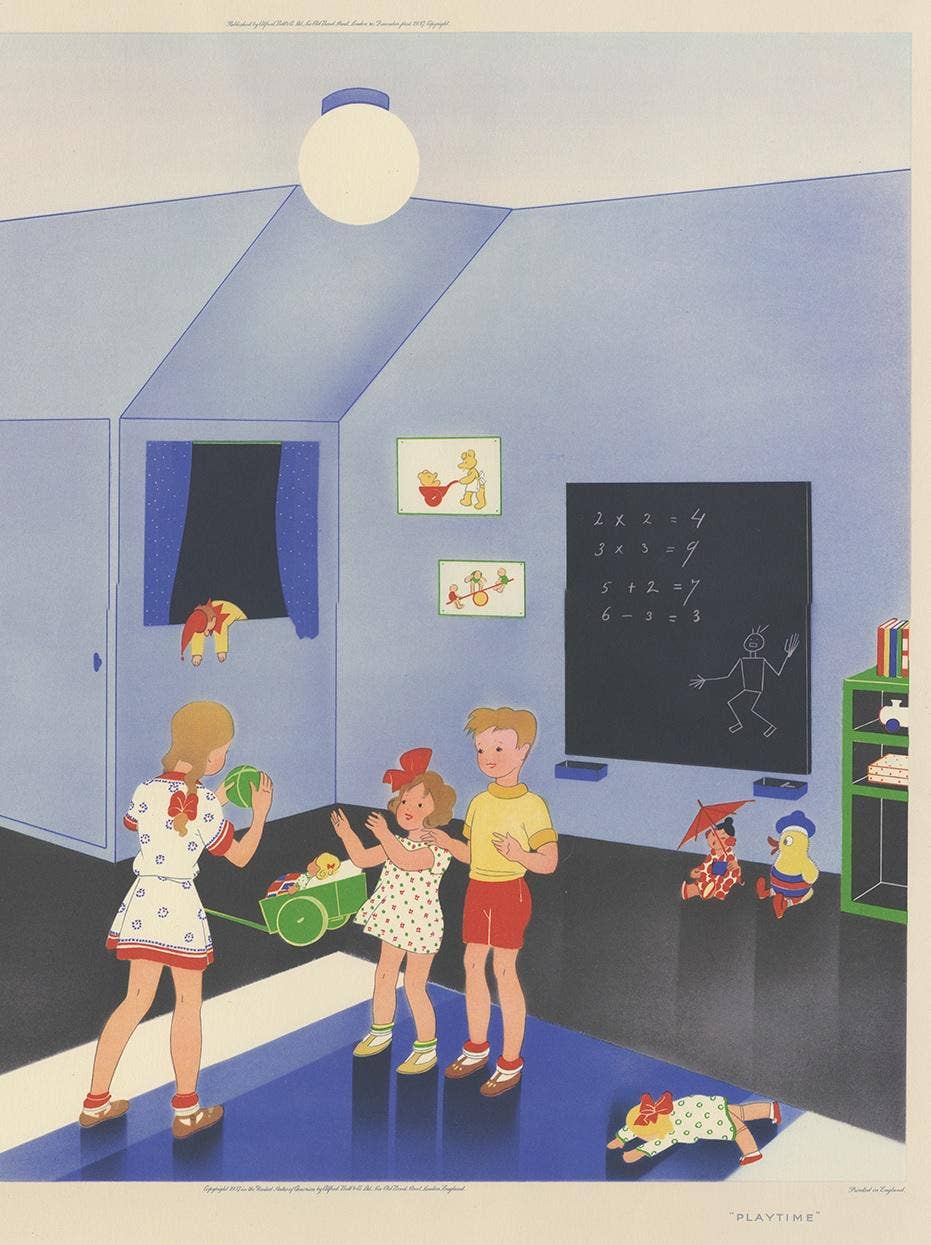 Antique Print 'Playtime' by W. Schermelé, '1937'