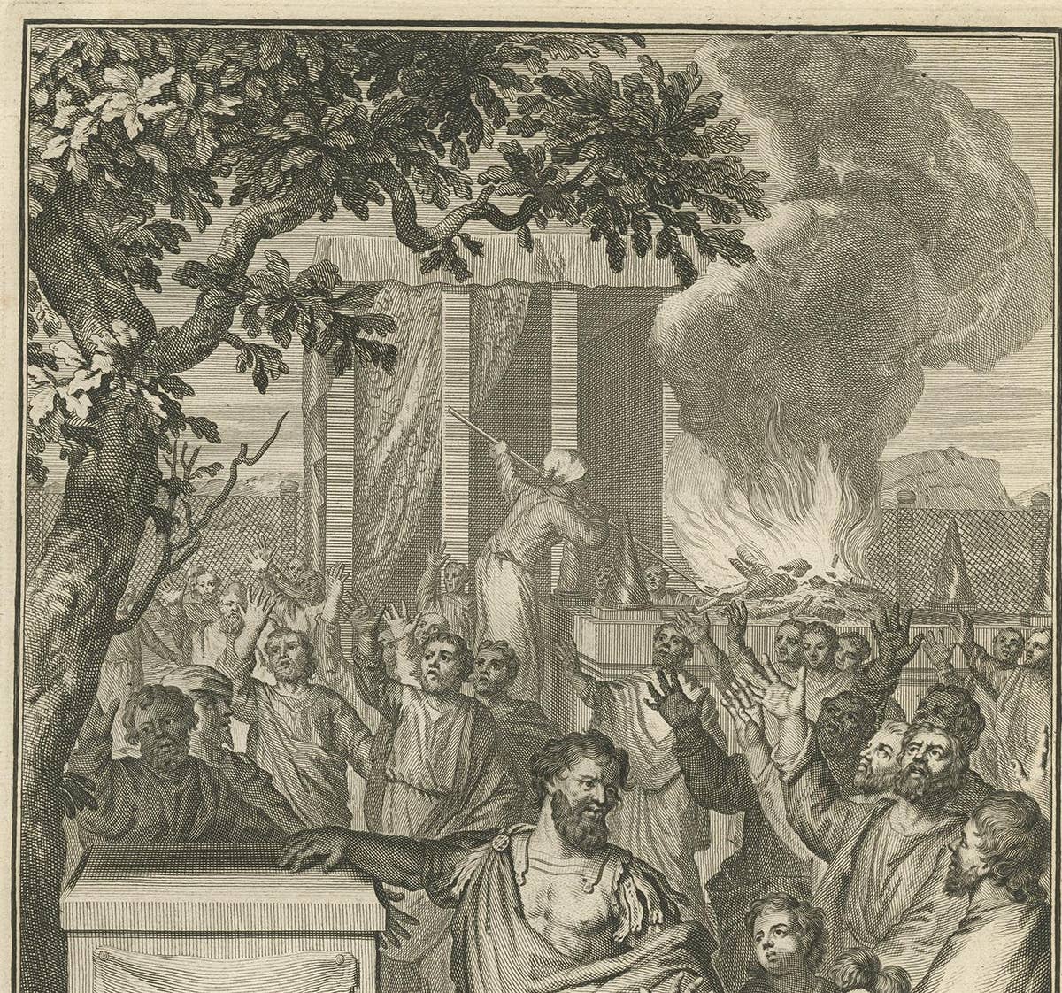 Antique Print Religion 'Joshua Makes a Convenant with God' by De Hondt, 1728