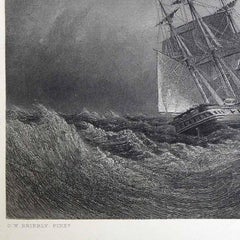 Antique Print, "Ship in the Storm"