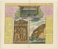 Antique Print showing Monuments in Ephesus, present-day Izmir province, Turkey