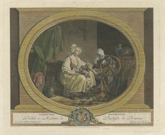 Antique Print Showing the Punishment of a Child Made After Aubry, circa 1790