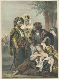 Stampa antica Mercato degli schiavi di Hartwich, 1850 circa
