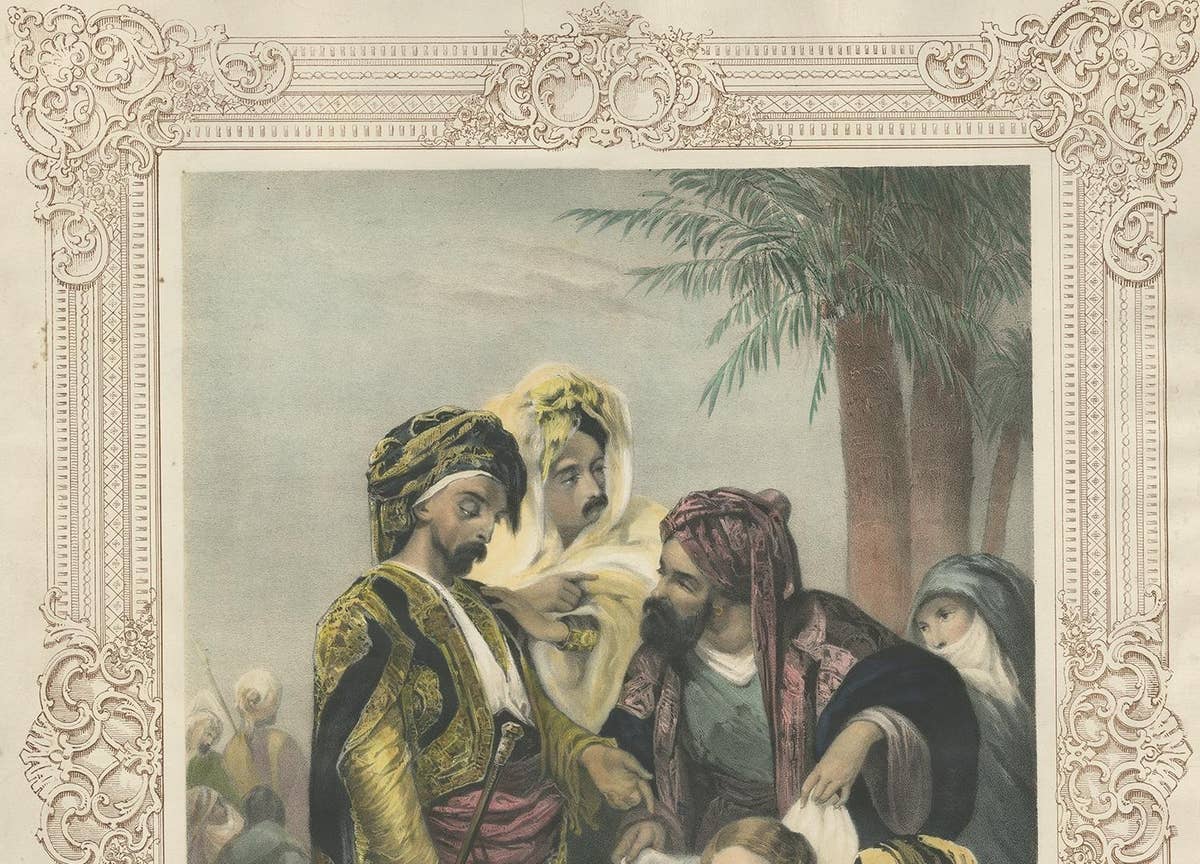 Antique Print Slave Market by Hartwich, circa 1850