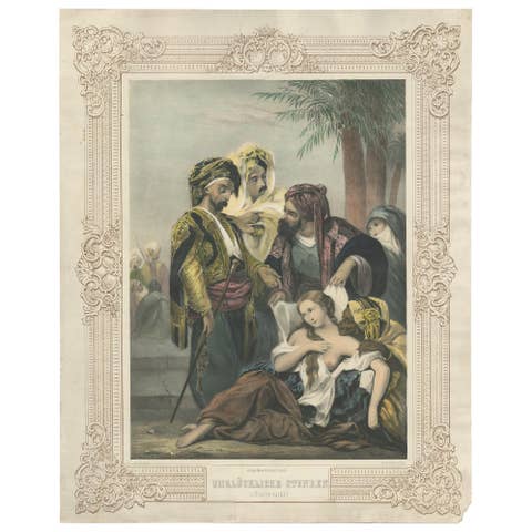 Antique Print Slave Market by Hartwich, circa 1850