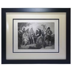 Antique Print, "Spaniards & Peruvians"