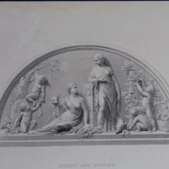 Antique Print, "Spring and Autumn"