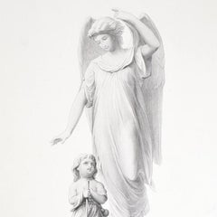 Antique Print, "The Guiding Angel"