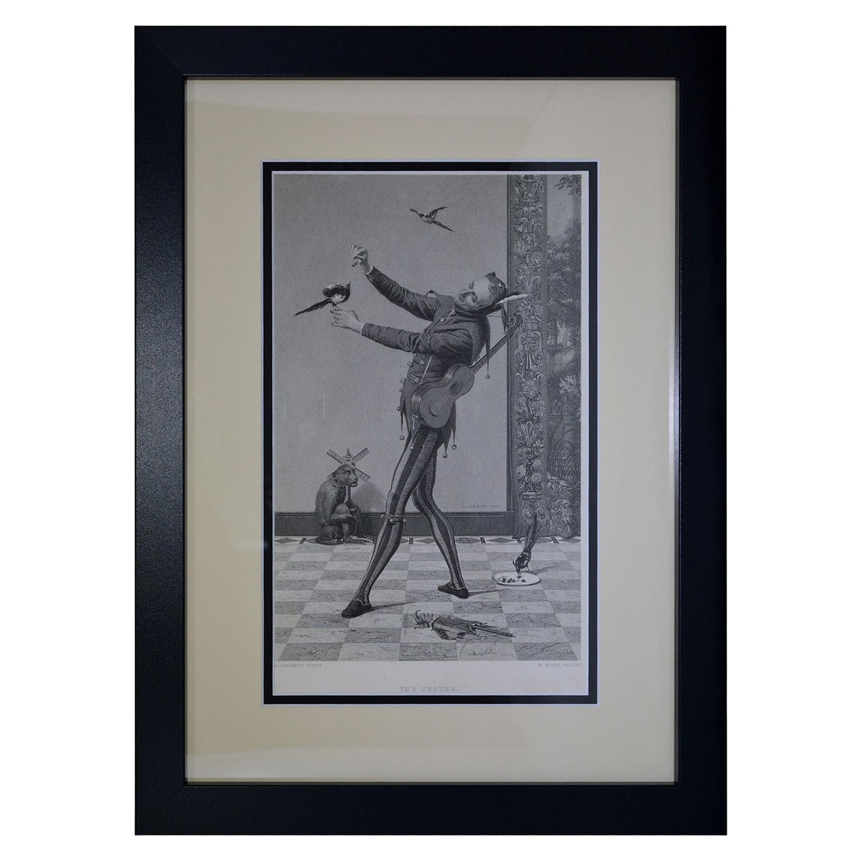 Antique Print, "The Jester" For Sale